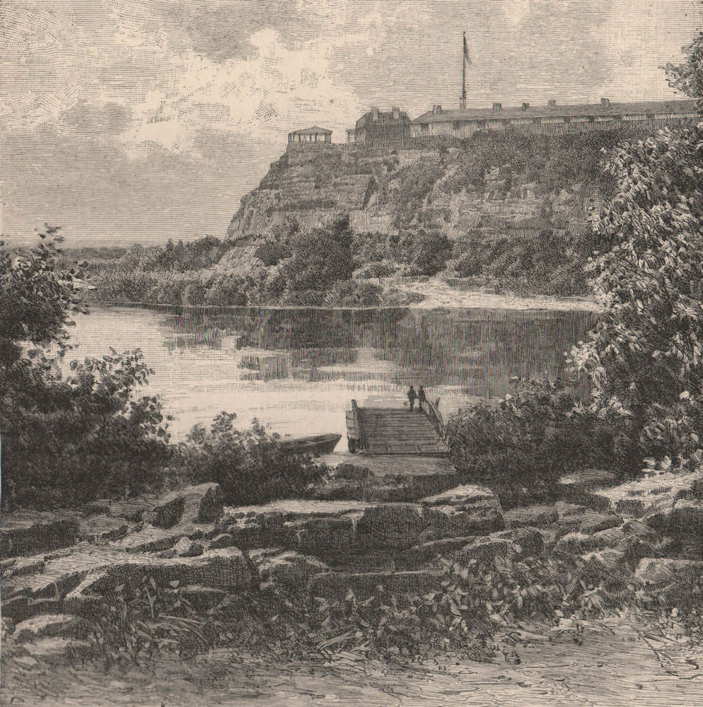 Mississippi Scenery; view taken at Fort Snelling. Minnesota 1885 old print